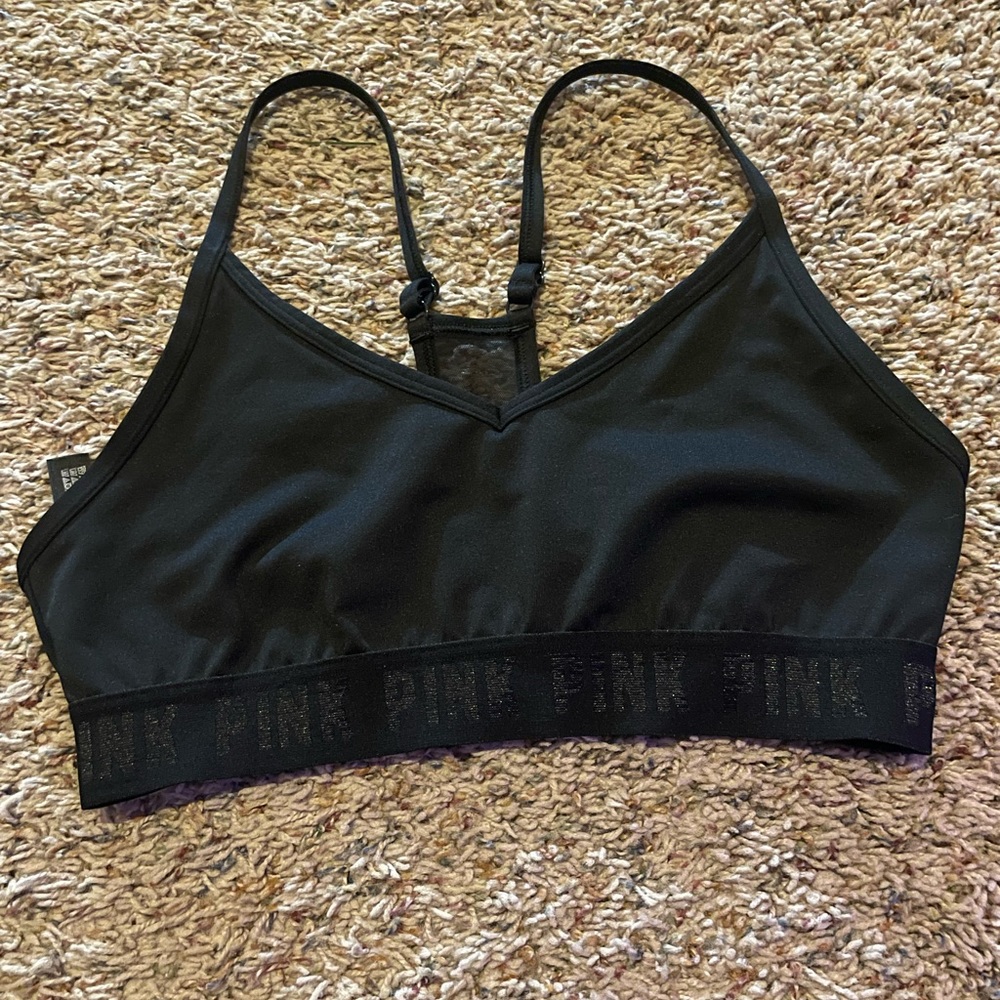 black PINK sports bra